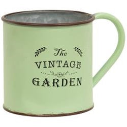 Green Metal Vintage Garden Mug