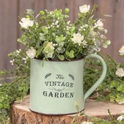 Green Metal Vintage Garden Mug